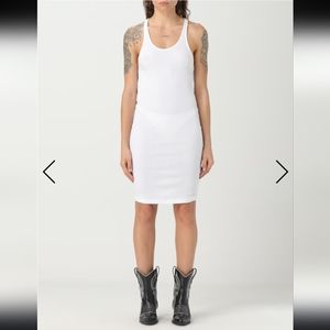 House Of Harlow 1960 Ribbed Midi Bodycon Dress In White Cutout Back Size S NWOT